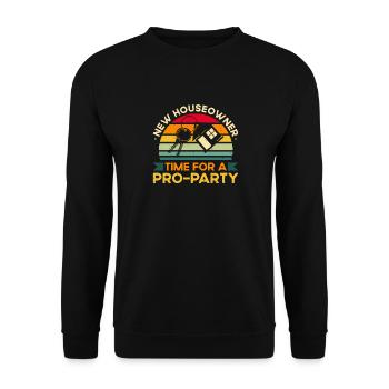Le temps d’un nouveau propriétaire pour une fête pro - Sweat-shirt Unisexe - noir - Devant - Alina (178cm) & Michal (187cm)
