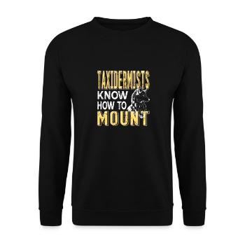 Taxidermists Know How To Mount Cool Vintage - Unisex Pullover - Schwarz - Vorne - Alina (178cm) & Michal (187cm)
