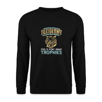 Taxidermy This Is How I Make Trophies Vintage - Unisex Sweatshirt - black - Front - Alina (178cm) & Michal (187cm)