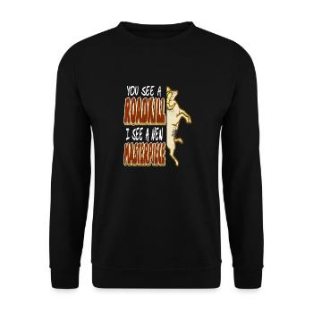 You See A Roadkill I See A New Masterpiece Cool - Unisex Pullover - Schwarz - Vorne - Alina (178cm) & Michal (187cm)
