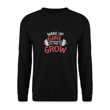 Women Girl it's time to grow gym - Unisex Sweatshirt - black - Front - Alina (178cm) & Michal (187cm)