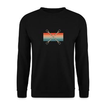 Kajak Paddel Retro - Unisex Pullover - Schwarz - Vorne - Alina (178cm) & Michal (187cm)