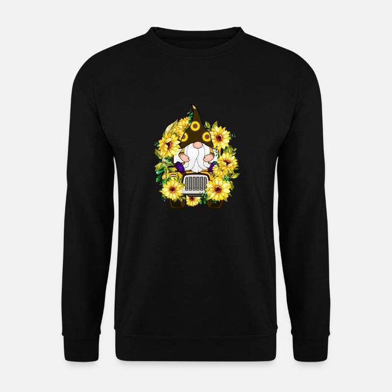 Sonnenblumen-LKW-Gnom - Unisex Pullover - Schwarz