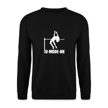 U Mode On Funny Pole Vault - Unisex Sweatshirt - black - Front - Alina (178cm) & Michal (187cm)