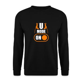 U Mode On Funny Pole Vault - Unisex Sweatshirt - black - Front - Alina (178cm) & Michal (187cm)