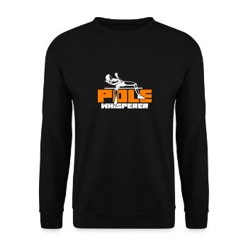 Pole Whisperer Funny Pole Vault - Unisex Sweatshirt - black - Front - Alina (178cm) & Michal (187cm)