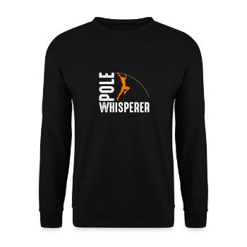 Pole Whisperer Funny Pole Vault - Unisex Sweatshirt - black - Front - Alina (178cm) & Michal (187cm)