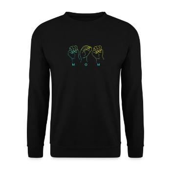 Maman en langue des signes américaine - Sweat-shirt Unisexe - noir - Devant - Alina (178cm) & Michal (187cm)