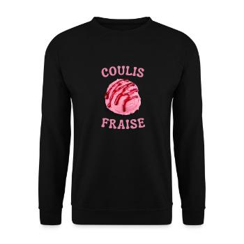 Boule de Glace Fraise Coulis Fraise - Sweat-shirt Unisexe - noir - Devant - Alina (178cm) & Michal (187cm)