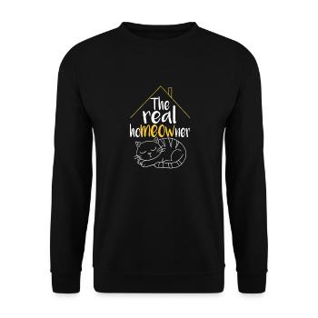 The real homeowner cat - Unisex Sweatshirt - black - Front - Alina (178cm) & Michal (187cm)