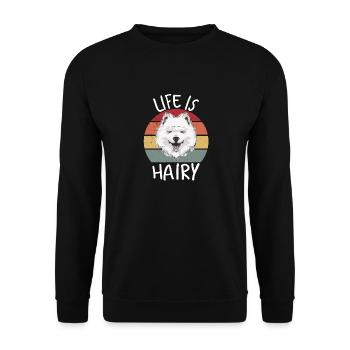 Dog design hairy - Unisex Sweatshirt - black - Front - Alina (178cm) & Michal (187cm)