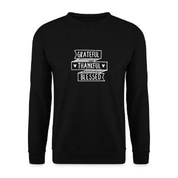 Funny Religious Thanksgiving Cute Grateful Grateful - Unisex Sweatshirt - black - Front - Alina (178cm) & Michal (187cm)
