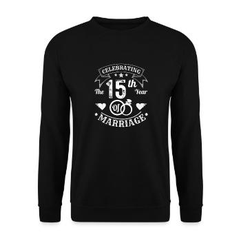 Celebrating The 15th Year Of Marriage - Sweat-shirt Unisexe - noir - Devant - Alina (178cm) & Michal (187cm)