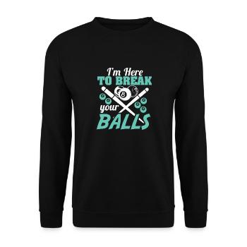Billard - Piscine - Fun - Sweat-shirt Unisexe - noir - Devant - Alina (178cm) & Michal (187cm)