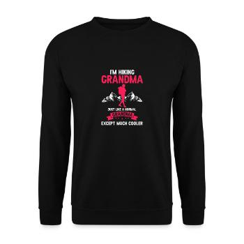 Je fais de la randonnée GRAND-MÈRE Drôle Cool Grand-père T-Shirt - Sweat-shirt Unisexe - noir - Devant - Alina (178cm) & Michal (187cm)