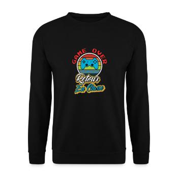 game over - retour à l école - Sweat-shirt Unisexe - noir - Devant - Alina (178cm) & Michal (187cm)