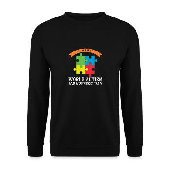 2 April World Autism Awareness Day - Unisex Sweatshirt - black - Front - Alina (178cm) & Michal (187cm)