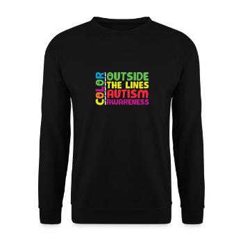 Color Outside The Lines Autism Awareness - Unisex Sweatshirt - black - Front - Alina (178cm) & Michal (187cm)