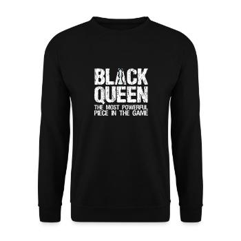 Black Queen The Most Powerful Piece in the Game - Unisex Sweatshirt - black - Front - Alina (178cm) & Michal (187cm)