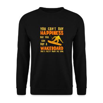 Glück Kann Man Nicht Kaufen, Aber Ein Wakeboard - Unisex Pullover - Schwarz - Vorne - Alina (178cm) & Michal (187cm)