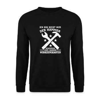 Ich Bin Nicht Nur Der Hammer Der Ganze - Unisex Pullover - Schwarz - Vorne - Alina (178cm) & Michal (187cm)
