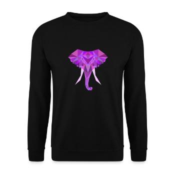 Elefant Low Poly Polygon - Unisex Pullover - Schwarz - Vorne - Alina (178cm) & Michal (187cm)