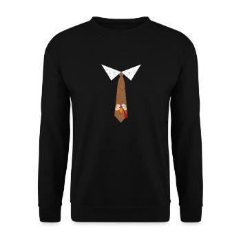 Cravate de dinde Drôle de dindes de Thanksgiving - Sweat-shirt Unisexe - noir - Devant - Alina (178cm) & Michal (187cm)