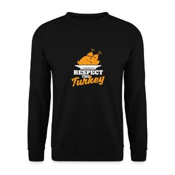 Respekt für die Türkei Lustige gekochte Truthähne - Unisex Pullover - Schwarz - Vorne - Alina (178cm) & Michal (187cm)
