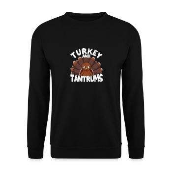 Lustige Thanksgiving Day Herbst Traditionelle - Unisex Pullover - Schwarz - Vorne - Alina (178cm) & Michal (187cm)