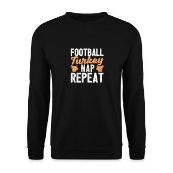 Thanksgiving Grateful Food Sleeping Football - Sweat-shirt Unisexe - noir - Devant - Alina (178cm) & Michal (187cm)