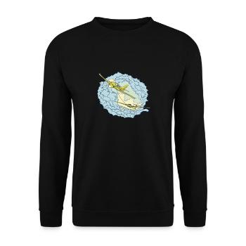 Flugzeug Flugzeugpiloten Motiv Hobbypiloten - Unisex Pullover - Schwarz - Vorne - Alina (178cm) & Michal (187cm)