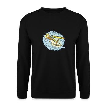 Hobby pilot motive for pilots & air traffic - Unisex Sweatshirt - black - Front - Alina (178cm) & Michal (187cm)