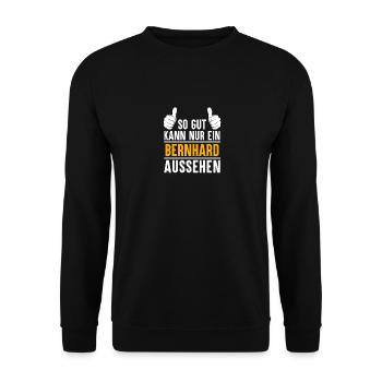 Bernhard Vorname Geschenk - Unisex Pullover - Schwarz - Vorne - Alina (178cm) & Michal (187cm)
