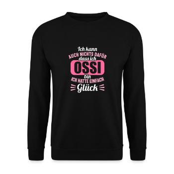 DDR Ostdeutschland Osten Ostalgie Ossi - Unisex Pullover - Schwarz - Vorne - Alina (178cm) & Michal (187cm)