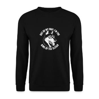 Out of the Way I Am The King Of the Sledge - Unisex Sweatshirt - black - Front - Alina (178cm) & Michal (187cm)