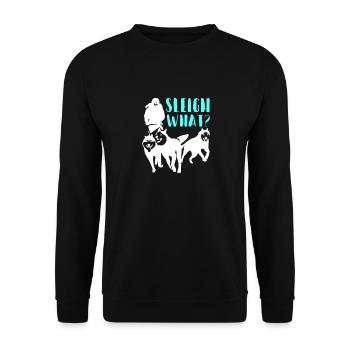 Alaska Sled Dogs Sleigh What? - Unisex Sweatshirt - black - Front - Alina (178cm) & Michal (187cm)