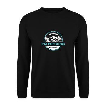 Out of the Way I Am The King Of the Sledge - Unisex Sweatshirt - black - Front - Alina (178cm) & Michal (187cm)