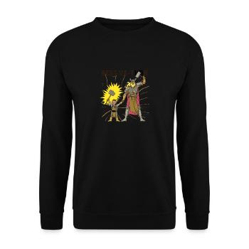 Vatertag Vathor Vater Papa und Sohn Papi Dad Daddy - Unisex Pullover - Schwarz - Vorne - Alina (178cm) & Michal (187cm)