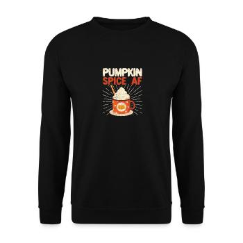 Pumpkin Spice AF Funny Coffee Lover Herbst Thanks - Unisex Pullover - Schwarz - Vorne - Alina (178cm) & Michal (187cm)