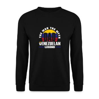 Venezuela Venezuela Venezuela Drapeau Père Quota - Sweat-shirt Unisexe - noir - Devant - Alina (178cm) & Michal (187cm)