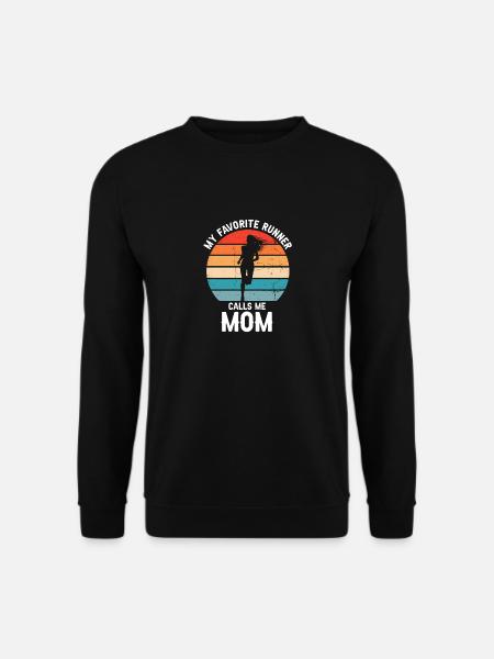 My Favorite Runner Calls Me MOM Retro Cool - Unisex Sweatshirt - black
