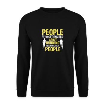 Les gens qui s’enthousiasment à l’idée de courir drôle - Sweat-shirt Unisexe - noir - Devant - Alina (178cm) & Michal (187cm)