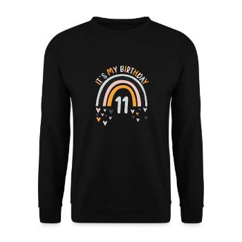 11 years old Rainbow Rainbow 11th birthday - Unisex Sweatshirt - black - Front - Alina (178cm) & Michal (187cm)