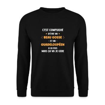 Compliqué beau gosse et Guadeloupéen - Sweat-shirt Unisexe - noir - Devant - Alina (178cm) & Michal (187cm)