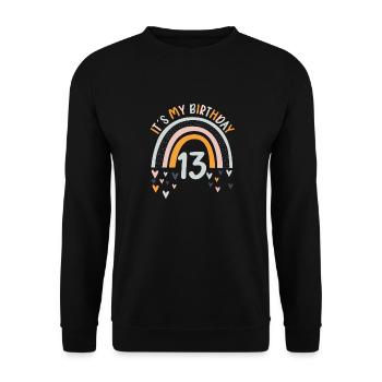 13 ans Rainbow Rainbow 13ème anniversaire - Sweat-shirt Unisexe - noir - Devant - Alina (178cm) & Michal (187cm)