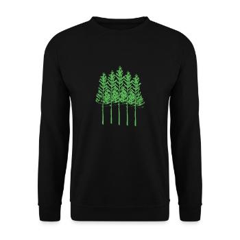 Wald Wälder Förster Jäger Geschenk - Unisex Pullover - Schwarz - Vorne - Alina (178cm) & Michal (187cm)