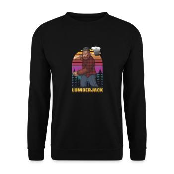 Bûcheron Travailleur forestier Bigfoot Big Foot Bois de chauffage - Sweat-shirt Unisexe - noir - Devant - Alina (178cm) & Michal (187cm)