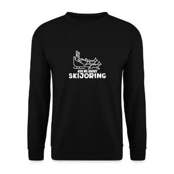 Ask me about Skijoring Husky Sled Dog - Unisex Sweatshirt - black - Front - Alina (178cm) & Michal (187cm)