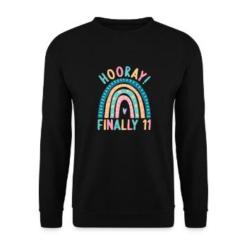 11 years old Rainbow Rainbow 11th birthday - Unisex Sweatshirt - black - Front - Alina (178cm) & Michal (187cm)