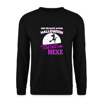 Halloween Hexe Hexerei Magie Zauber Magier Kostüm - Unisex Pullover - Schwarz - Vorne - Alina (178cm) & Michal (187cm)